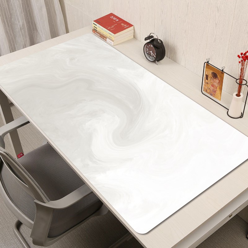 高级感纯色晕染皮革鼠标垫极简风z渐变PU防水超大号定制办公桌垫