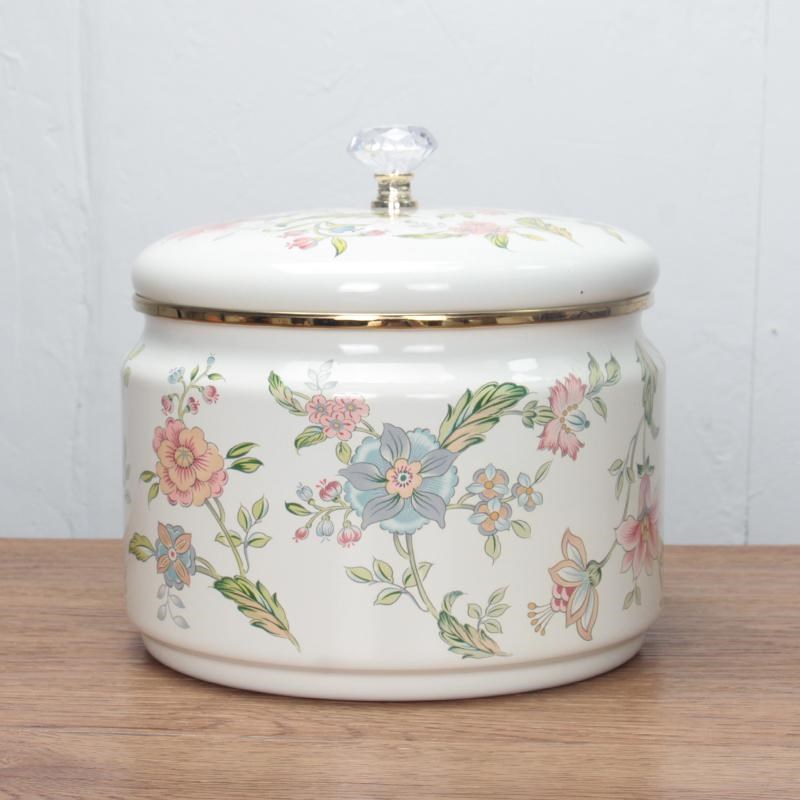 加厚珐琅搪瓷糖j罐储物罐保险碗调味罐糖果罐干果盒空茶叶收纳存