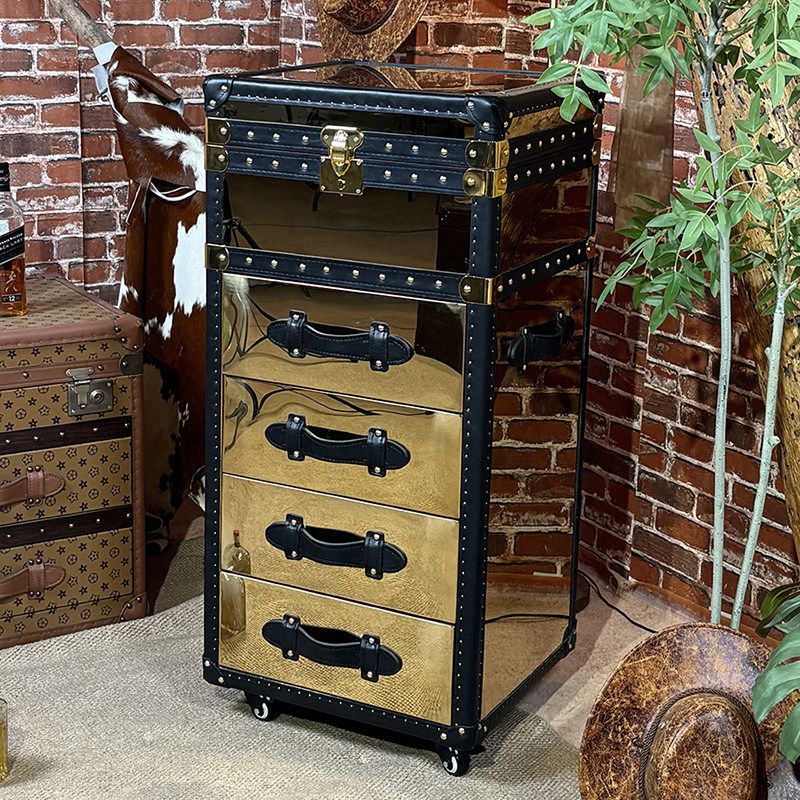 复古皮箱多斗柜手提行李箱造型金属拉杆大容量收纳柜,住宅家具,斗柜,淘宝优惠券,粉丝福利购,淘宝优惠卷