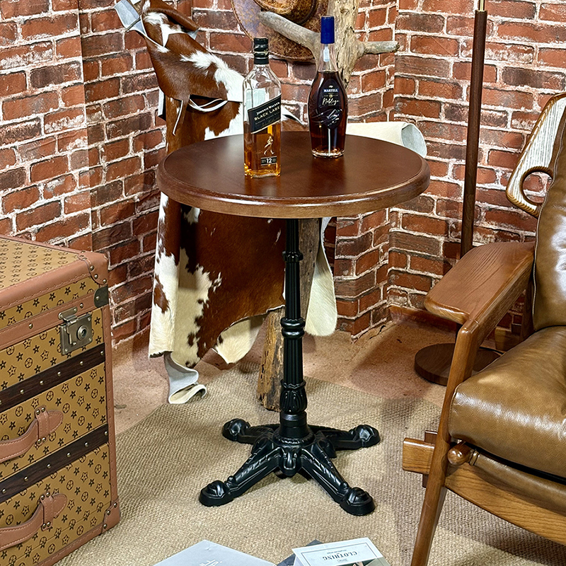 美式复古咖啡厅实木桌椅组合