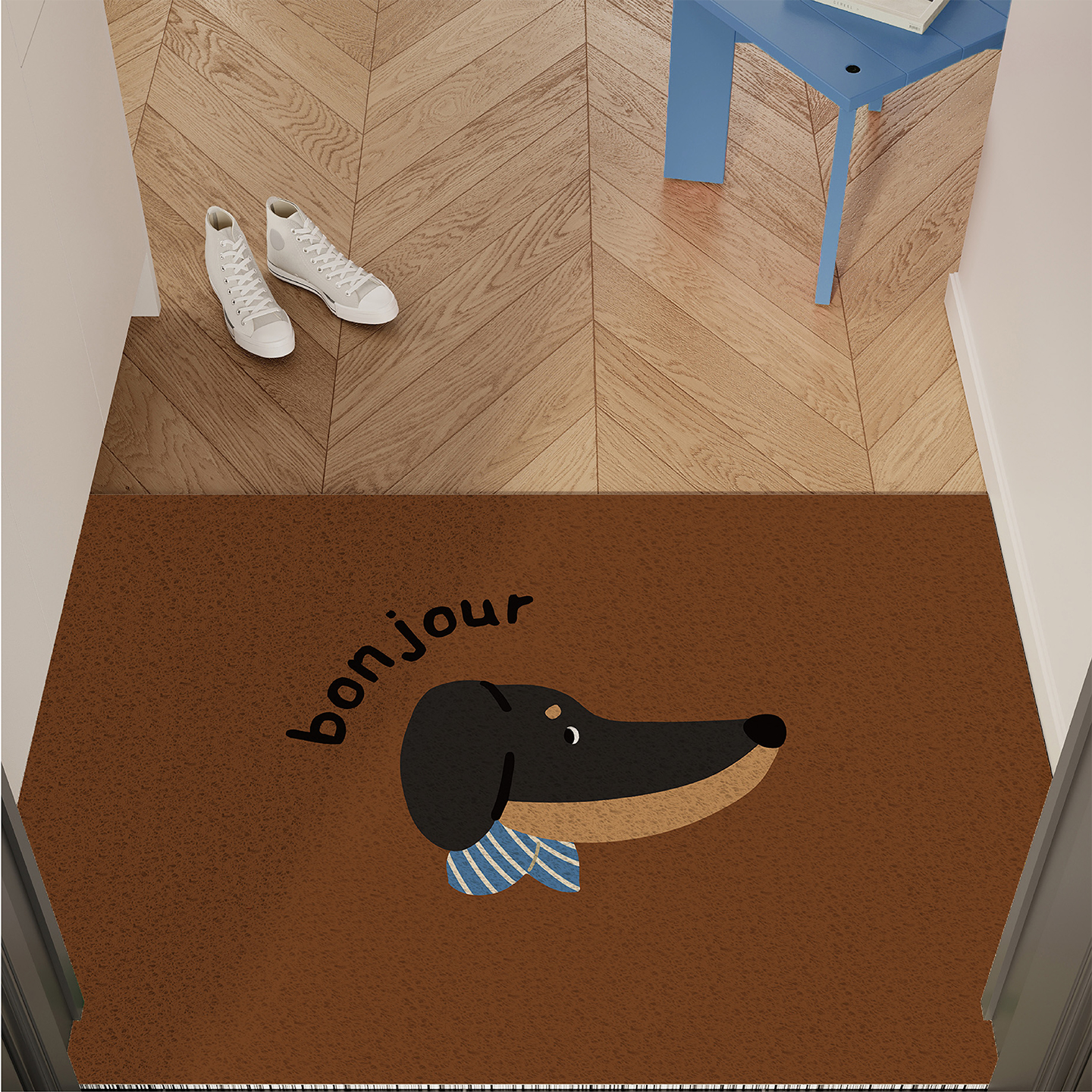 复古风绅士小狗入户地垫丝圈防滑