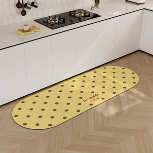 韩式 纯色波点厨房专用地垫吸水吸油防滑免洗耐脏转角硅藻泥脚垫子