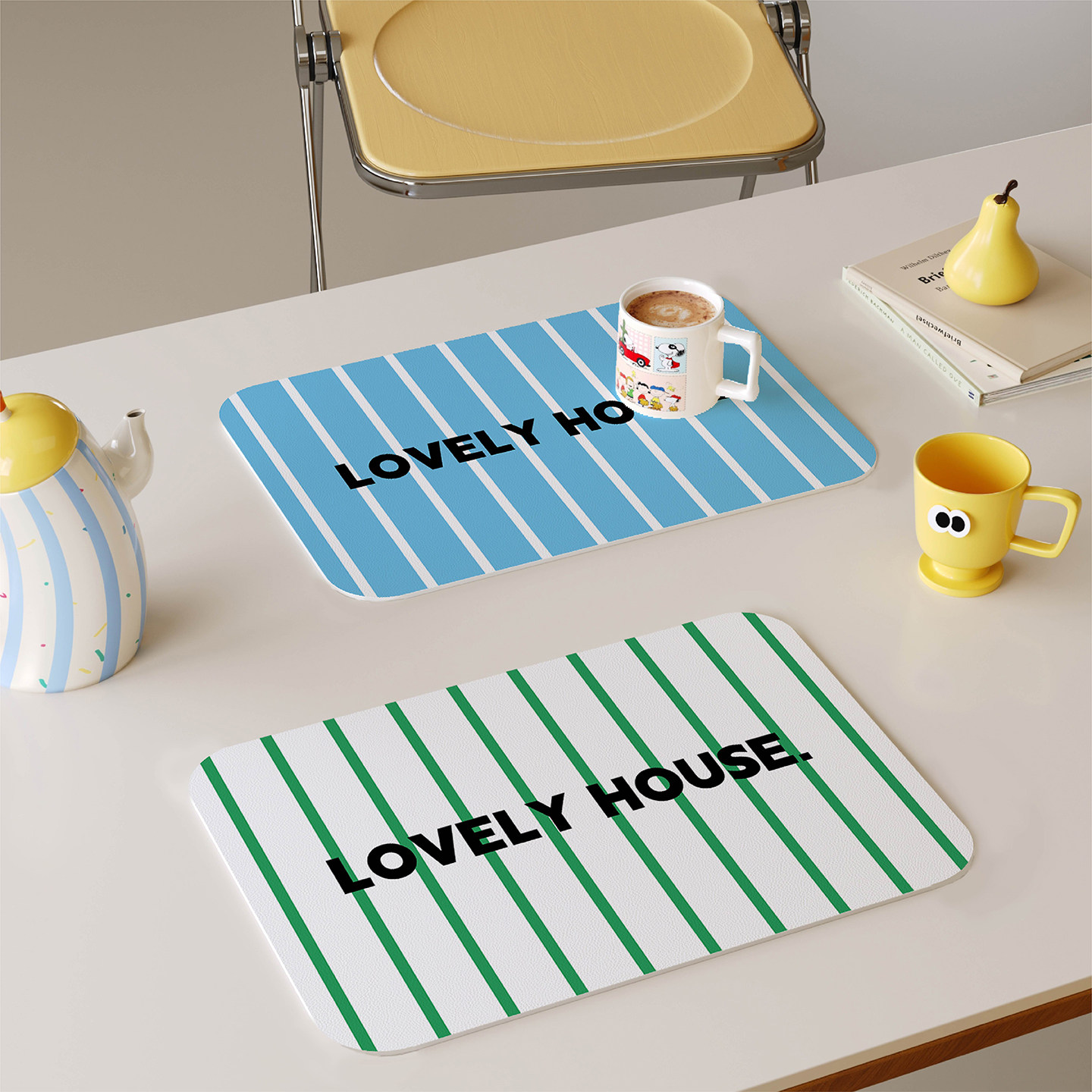 北欧简约条纹西餐垫皮革防水防油防烫免洗高级感隔热桌垫小块杯垫,居家布艺,餐垫,淘宝优惠券,粉丝福利购,淘宝优惠卷