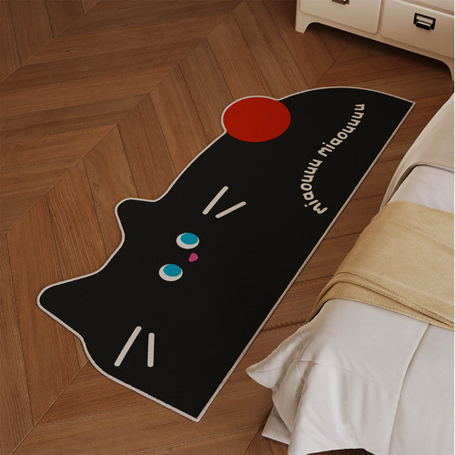 韩式卡通风猫猫卧室床边地毯防滑