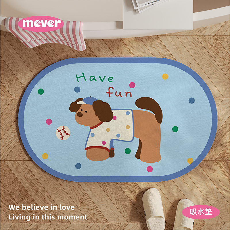 韩式多巴胺饼干狗浴室地垫硅藻泥速干厕所卫生间门口防摔防滑脚垫