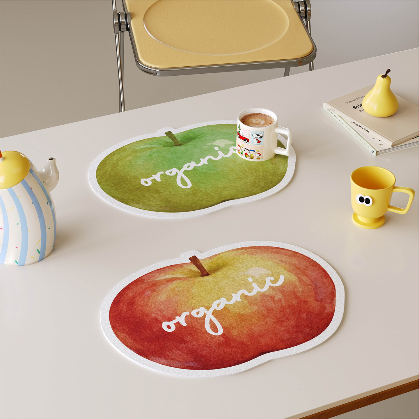 卡通苹果乐园西餐垫皮革防水防油防烫免洗高级感隔热桌垫小块杯垫,居家布艺,餐垫,淘宝优惠券,粉丝福利购,淘宝优惠卷