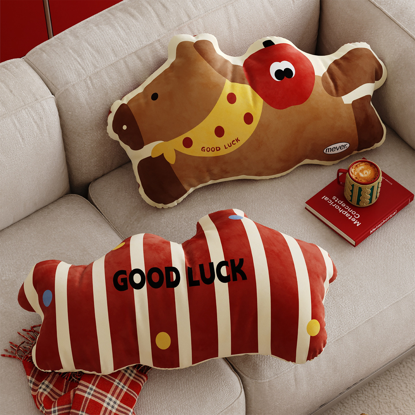 马年红色喜庆异形玩偶抱枕客厅沙发靠枕床头飘窗靠垫车用腰枕含芯,居家布艺,靠垫/抱枕,淘宝优惠券,粉丝福利购,淘宝优惠卷