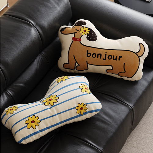 韩式卡通腊肠狗异形玩偶抱枕靠垫