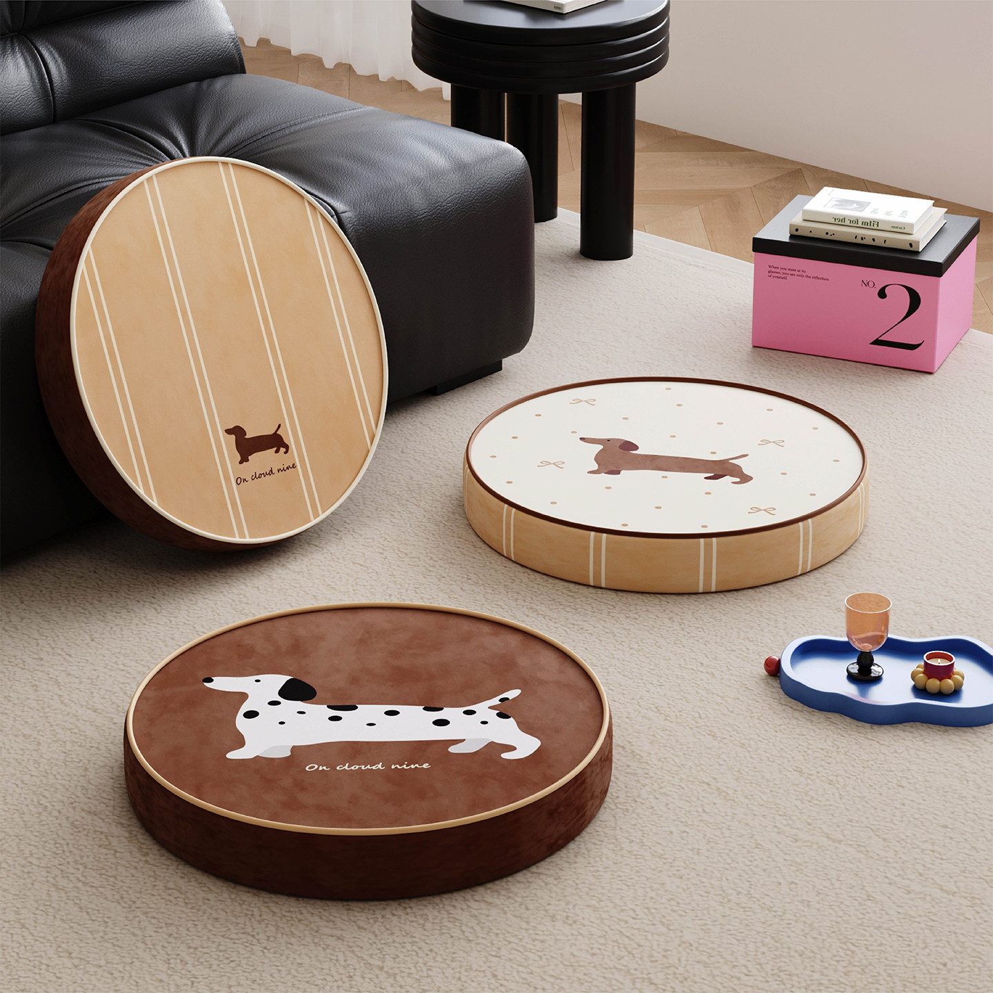 中古斑点腊肠小狗客厅地上看书坐垫懒人蒲团阳台榻榻米坐墩厚椅垫,居家布艺,蒲团,淘宝优惠券,粉丝福利购,淘宝优惠卷