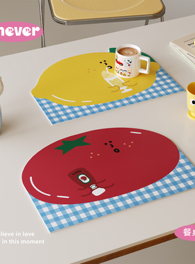 多巴胺卡通皮革餐垫防水防油免洗防烫餐桌隔热垫儿童桌垫小块杯垫