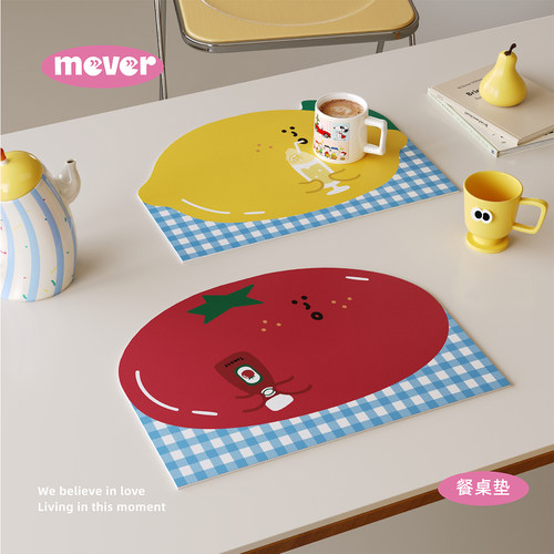多巴胺卡通皮革餐垫防水防油防烫