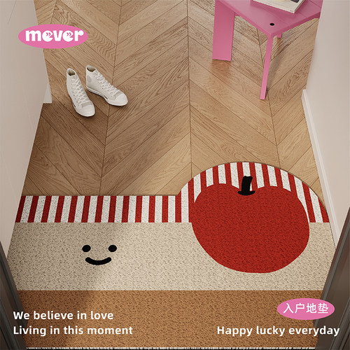 新年格子熊丝圈地垫入户门垫防滑脚垫毯进门垫玄关门口门外可裁剪