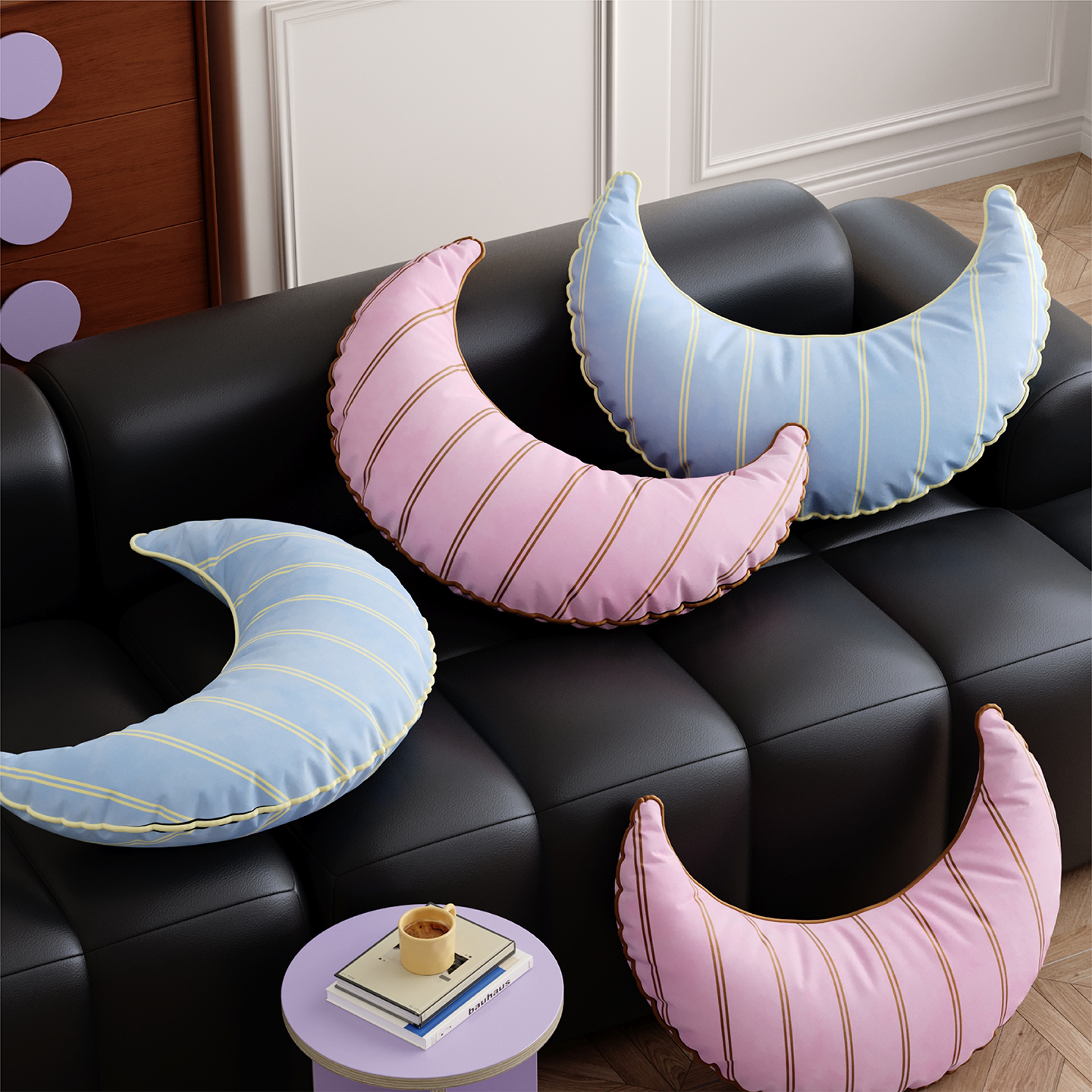 韩系ins风月亮抱枕客厅沙发靠枕