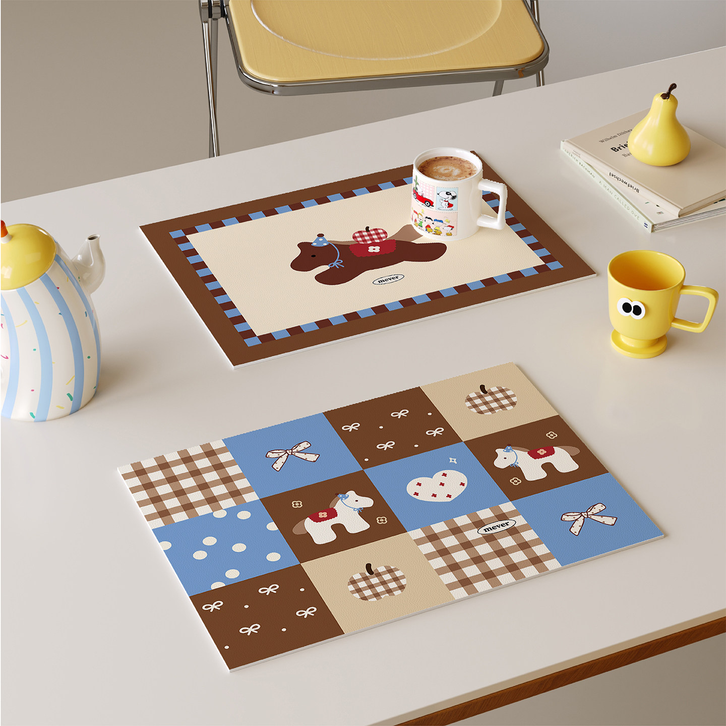 美拉德复古风西餐垫皮革防水防油防烫免洗高级感隔热桌垫小块杯垫,居家布艺,餐垫,淘宝优惠券,粉丝福利购,淘宝优惠卷