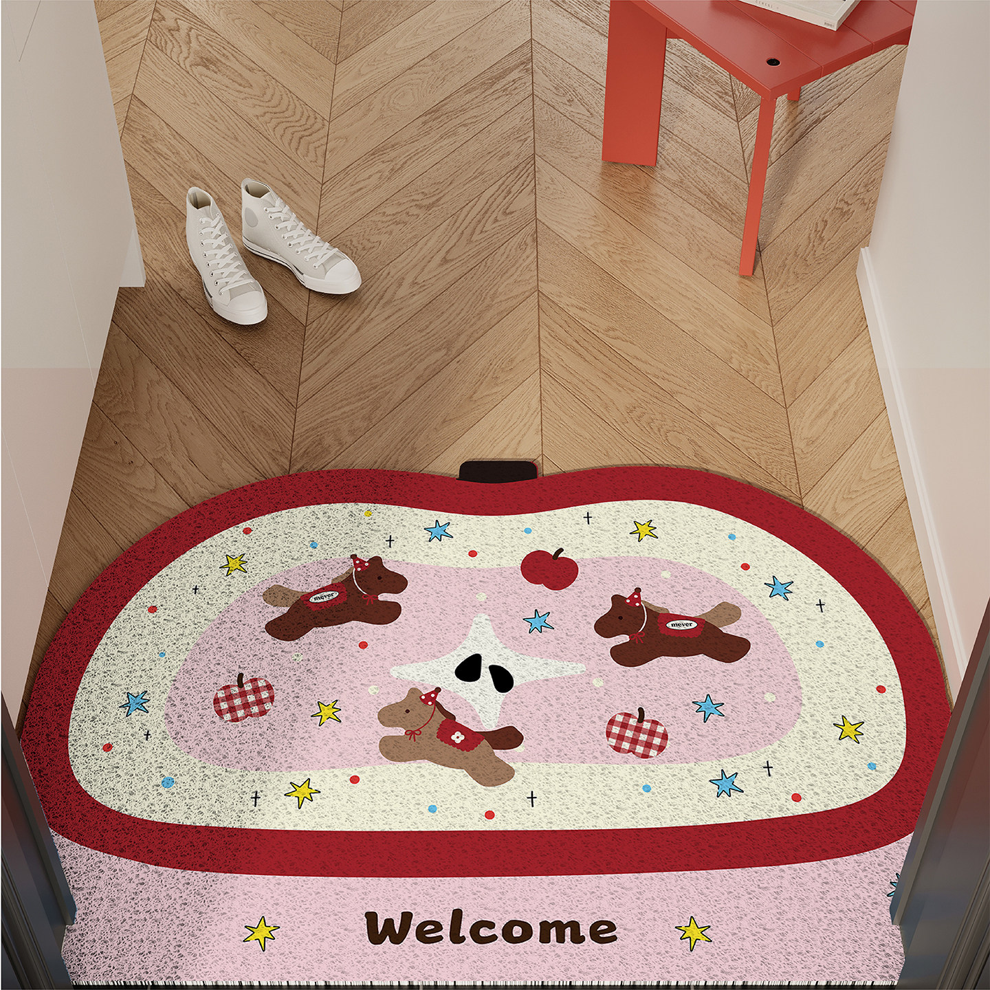 多巴胺马年卡通入户地垫丝圈防滑耐脏脚垫进门玄关门口地毯可裁剪,居家布艺,入户地垫,淘宝优惠券,粉丝福利购,淘宝优惠卷