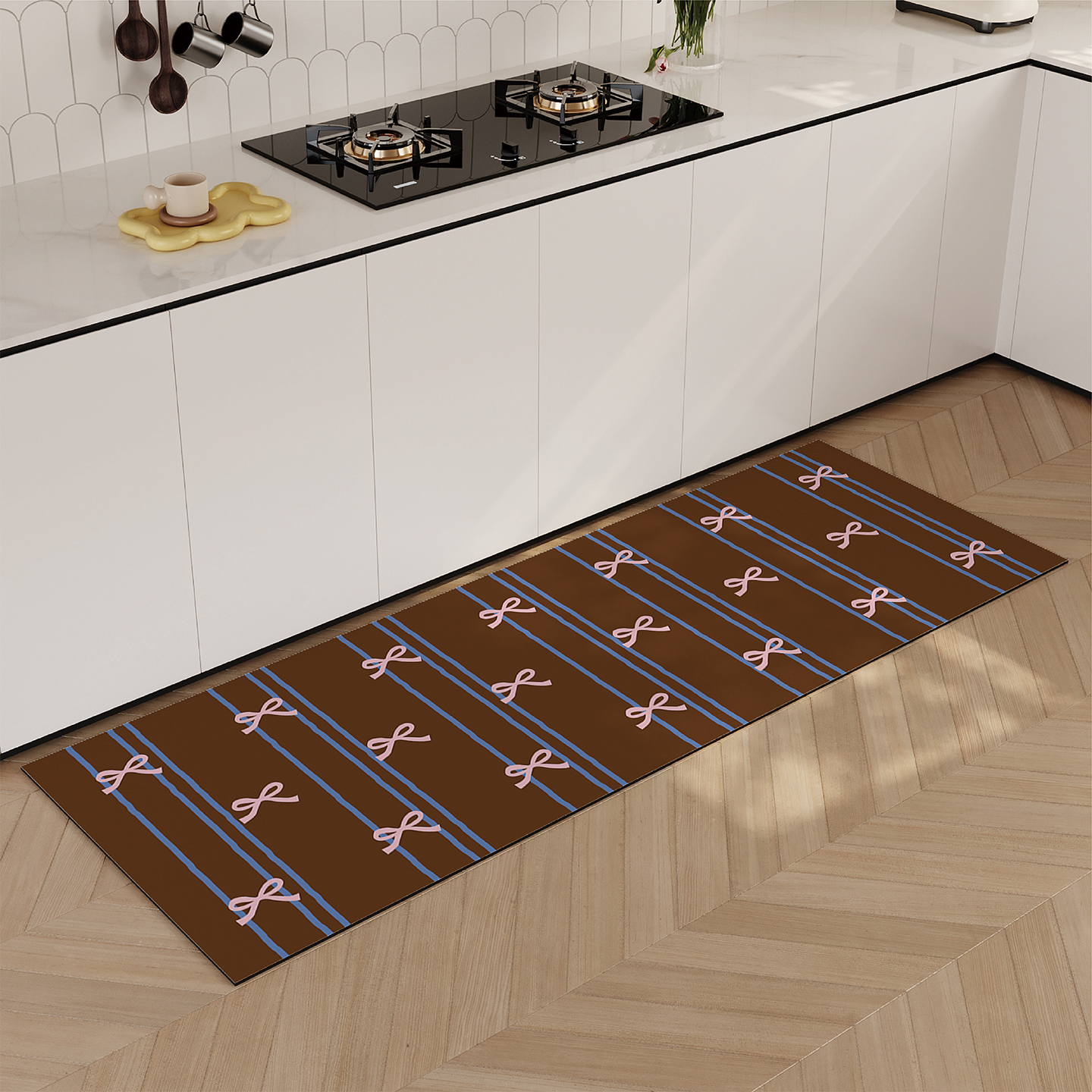 中古蝴蝶结厨房专用地垫吸水防滑