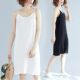 冰麻吊带裙背心连衣裙内衬裙内搭防透宽松大码 打底中长款 胖mm百搭