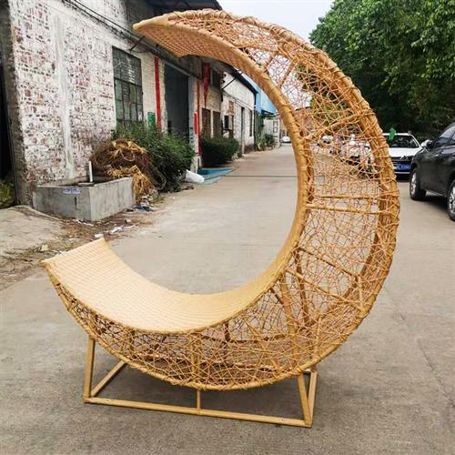 户外网红秋千户外落地巴厘唯美藤编卡座吊椅室外秋千景区打卡道具