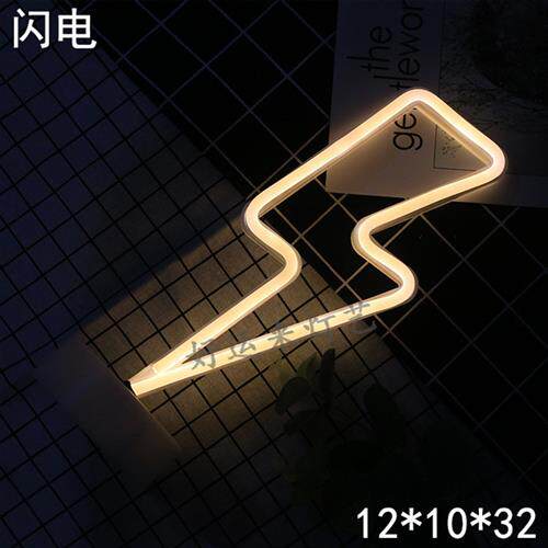 LED霓虹灯火烈鸟圣诞树雪人独角兽爱心造型灯带底座小夜灯USB双用