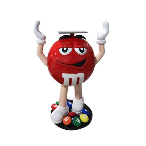 卡通大号mm豆摆件玻璃纤维雕塑家居客厅落地M豆人网红店铺装饰公