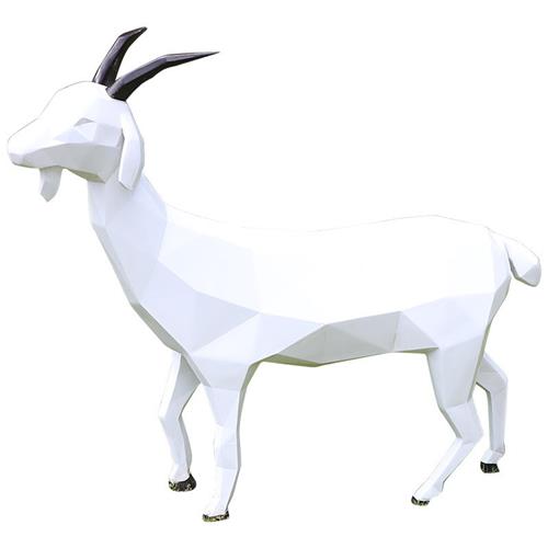 几何块面山羊雕塑摆件户外玻璃钢园林景观房产小区公园绿地装饰品