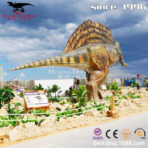兔年春节元宵节户外仿真棘龙大型商场仿真恐龙模型美陈