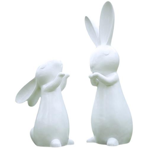 卡通兔子雕塑玻璃钢模型景观小品户外装饰品花园庭院门口草坪摆件
