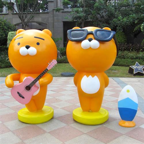 玻璃钢雕塑网红Kakao公仔卡通布朗熊户外大型摆件商场奶茶店装饰