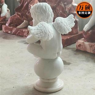 大理石欧式乐神小天使雕像别墅花园摆件庭院西方人物汉白玉石材