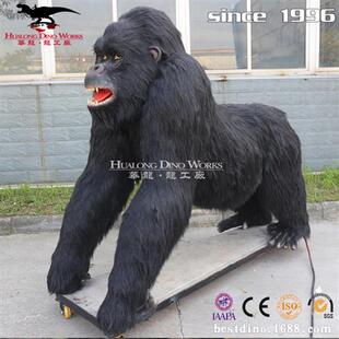 动物模型仿真动物机械电动黑猩猩动物园商场摆件华龙模型制作工厂