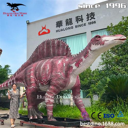 自贡华龙科技大型仿真机械电动恐龙硅胶玩具模型工厂游乐园美陈.