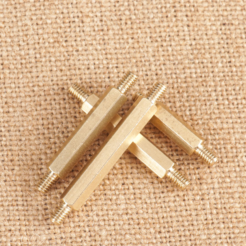 盖驰铜双头螺纹六角柱铜螺柱