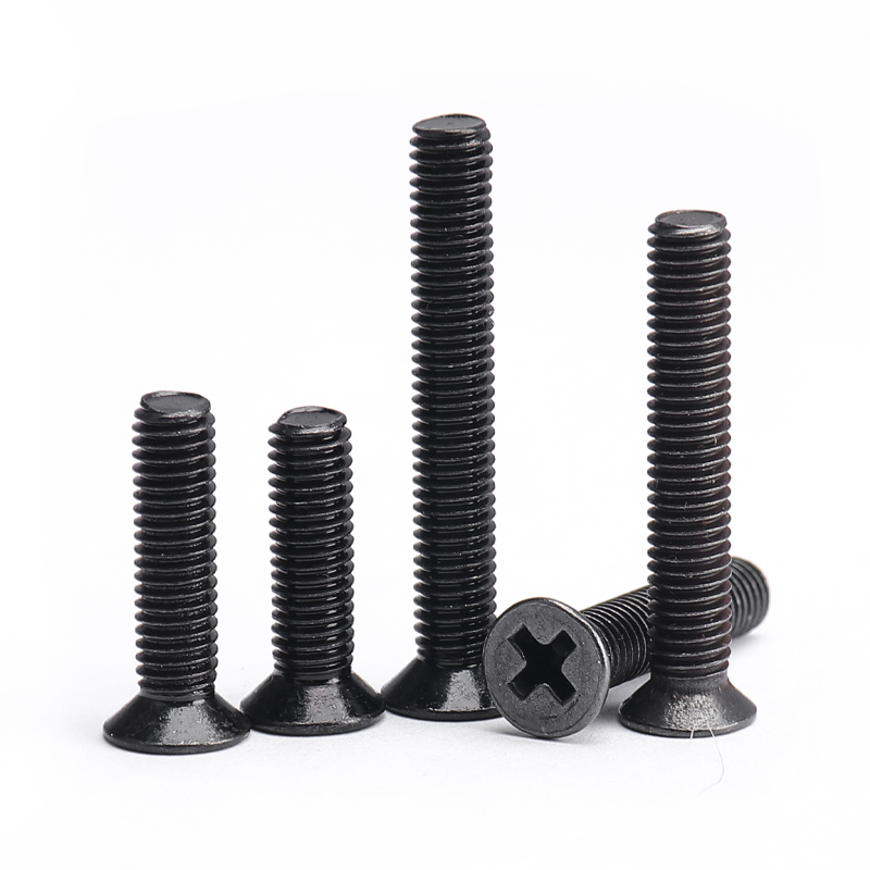 国标黑色不锈钢十字沉头机丝平头机牙螺丝钉M1-M2M2.5M3M4M5M6M8