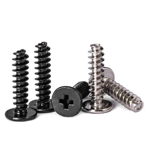 盖驰黑色镀镍平尾扁头自攻螺丝