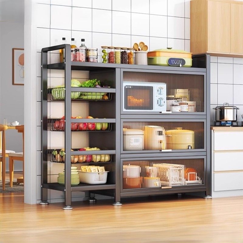 厨房置物架落地多层家用多功能果蔬菜篮钢制微波炉烤箱防尘收纳柜,厨房/烹饪用具,果蔬置物架/篮/框,淘宝优惠券,粉丝福利购,淘宝优惠卷