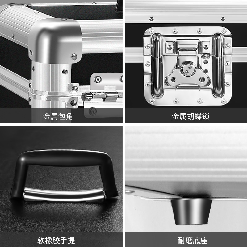黑胶唱片收纳箱CD盒光盘LP收藏影碟胶片箱L手提储物整理铝合金防