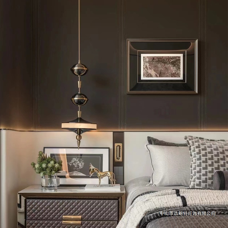 新款设计师款卧室床头装修吊灯后现代轻奢简约样板房艺术餐厅灯具