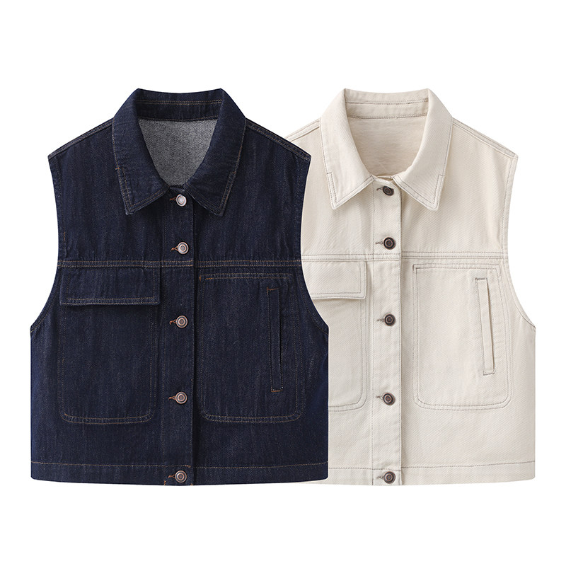 2025秋季新款时尚休闲简约翻领单排扣百搭马甲,女装/女士精品,马夹,淘宝优惠券,粉丝福利购,淘宝优惠卷