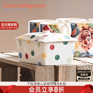 Emma 罐陶瓷罐子emmabrigewater Bridgewater波点储藏盒奶酪分装