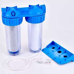 水线过滤器养殖鸡舍进口双胞胎过滤杯饮水鸭舍防爆六分排污孔可冲