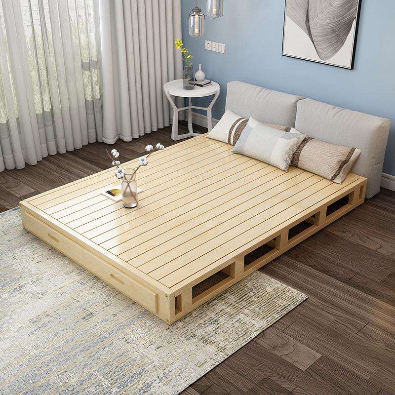 实木榻榻米床排骨架子双人1.51.8米日式矮床民宿床落地无床头床架