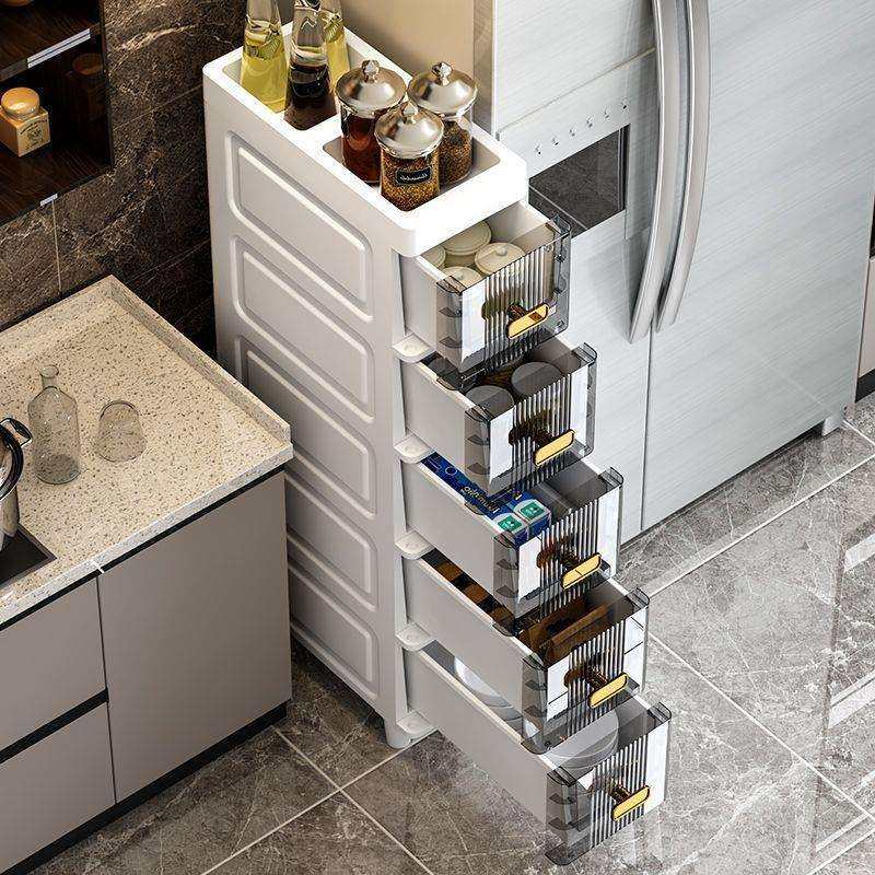 夹缝收纳柜家用多层浴室卫生间窄缝隙置物架厨房落地抽屉式储物柜
