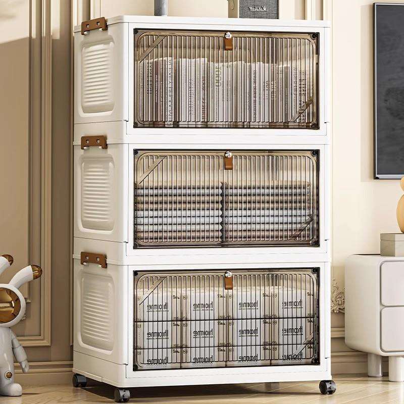 厨房收纳柜免安装玩具书本收纳宝宝衣柜储物柜家用卧室折叠置物柜