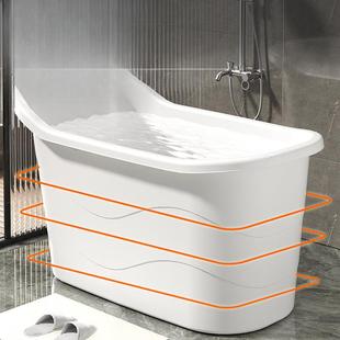 成人浴桶大人泡澡桶沐浴桶加厚全身可坐大号家用带盖浴缸塑料浴盆