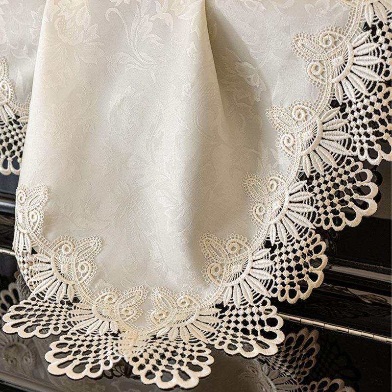 S〃欧式钢琴钢琴罩田园风钢琴盖巾防防尘罩蕾丝布艺防尘盖布法式