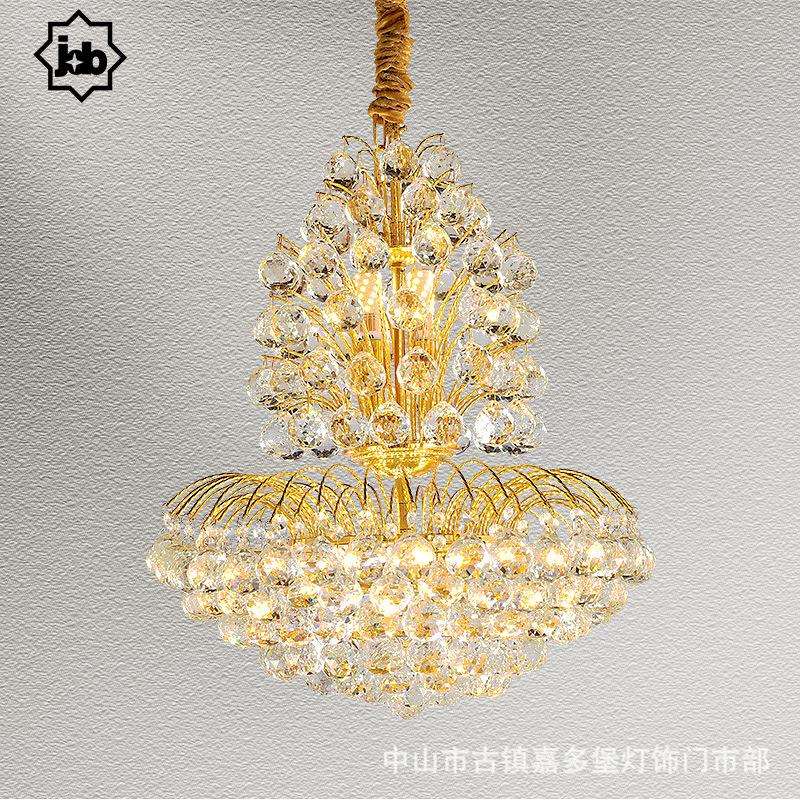 欧式水晶吊灯奢华客厅灯圆形水晶灯LED简欧餐厅灯饰大气卧室灯具