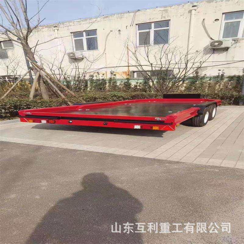 重型拖挂式大吨位平板拖车仓库货物搬运电动平板拖车拉货拖车