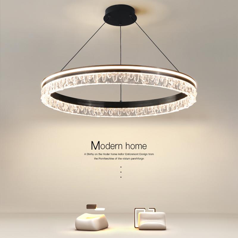 意式轻奢餐厅吊灯现代简约冰裂纹设计师别墅大厅主灯主卧室护眼灯