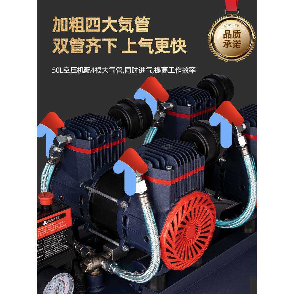 空压机无油静音气泵小型220v空气压缩机工业级便携木工打气泵