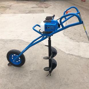 二冲程汽油挖坑机手推独轮植树挖穴机打眼深度80公分一次成型